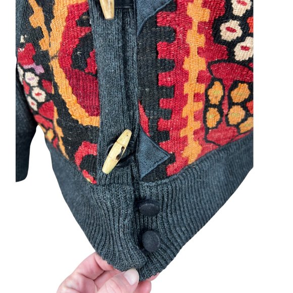 Vintage Leather & Kilim Product by SAO Wool Jacket Sz Large Unisex - Picture 9 of 11